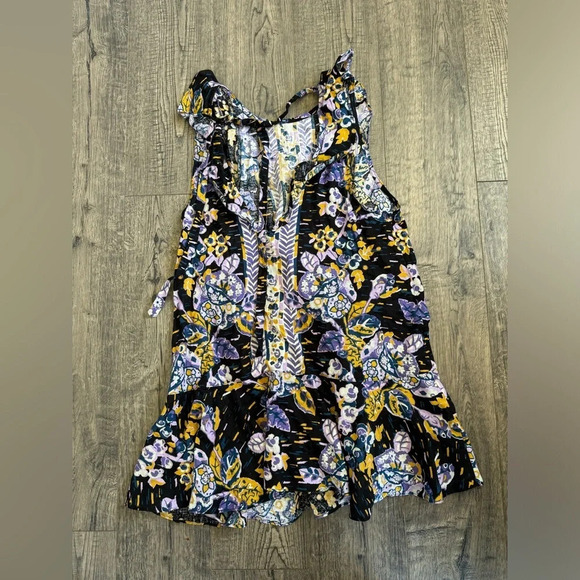 Free People SUMMER IN TULUM Floral Print Linen Blend Tunic Top- Mini Dress - Picture 5 of 6
